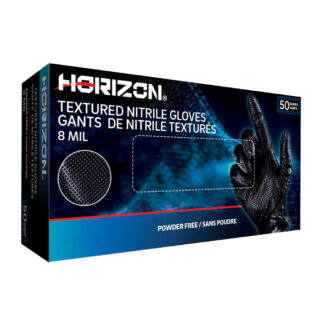 Horizon 792458DM Medium 8mil Disposable Nitrile Glove, 50 Pack - Black