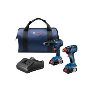Bosch GXL18V-240B22 18V 2-Tool Combo Kit with 1/2 In. Hammer Drill/Driver Kit