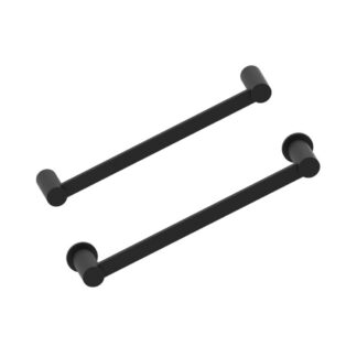 Kartners 137120-48 Porto 12" Brass Bathroom Towel Bar - Matte Black