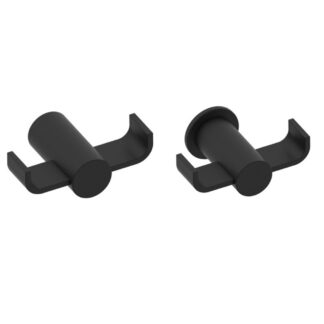 Kartners 137132-48 Porto Brass Double Prong Robe Hook - Matte Black