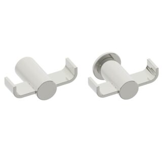 Kartners 137132-68 Porto Brass Double Prong Robe Hook - Polished Nickel