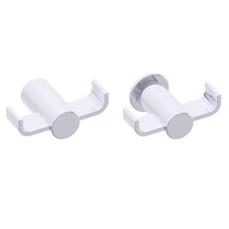 Kartners 137132-99 Porto Brass Double Prong Robe Hook - Polished Chrome