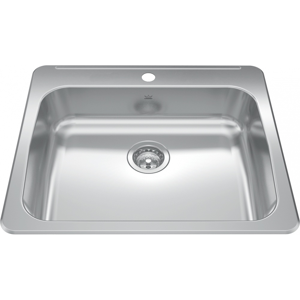 Kindred RSLA2522-55-1 Reginox 25.62" x 22" Stainless Steel Single Topmount 1-Hole Kitchen Sink