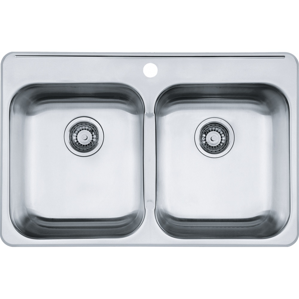 Kindred RDL5279-1 Reginox 31.25" x 20.5" Stainless Steel Double Topmount 1-Hole Kitchen Sink