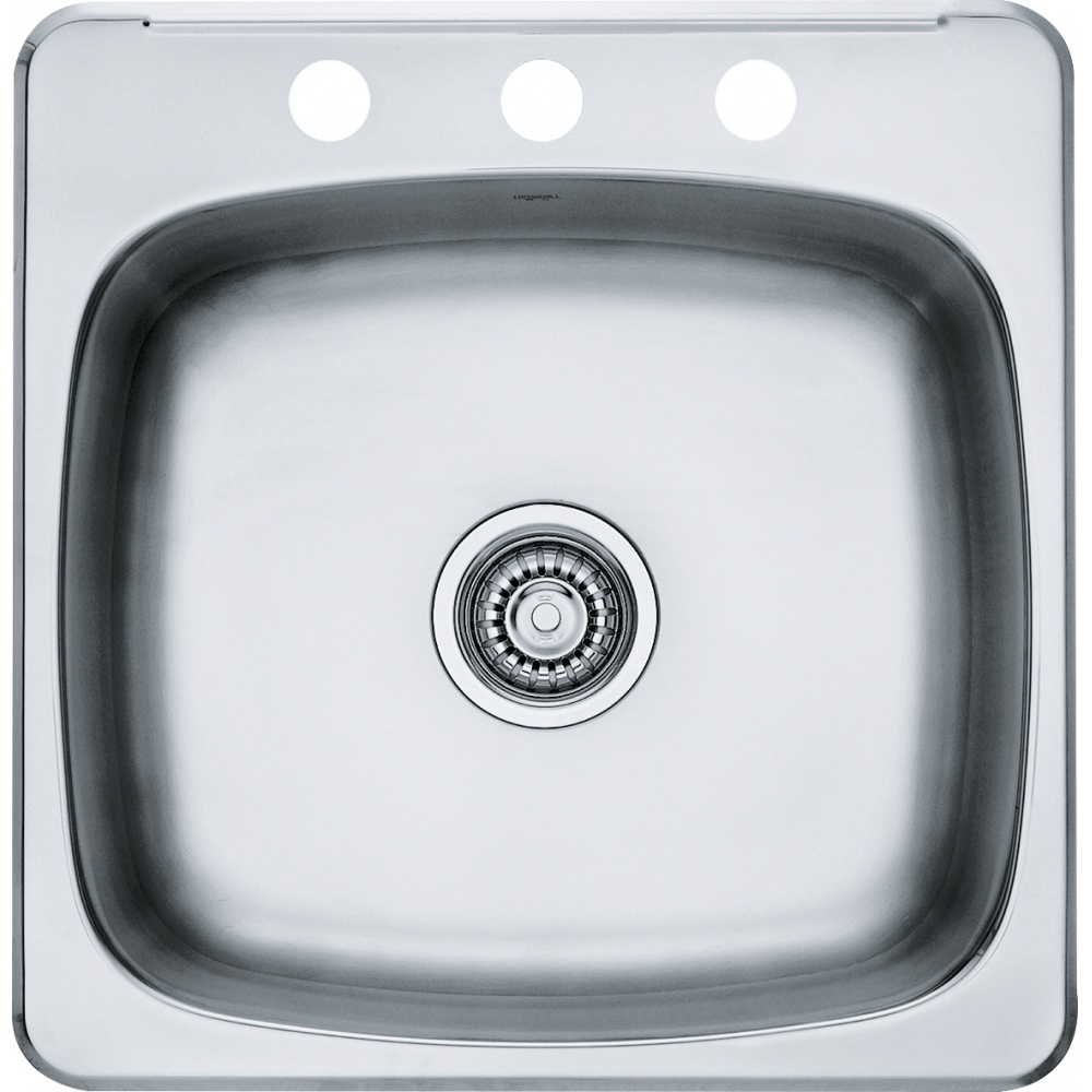Kindred RSL5251-3 Reginox 20.13" x 20.56" Stainless Steel Single Topmount 3-Hole Kitchen Sink