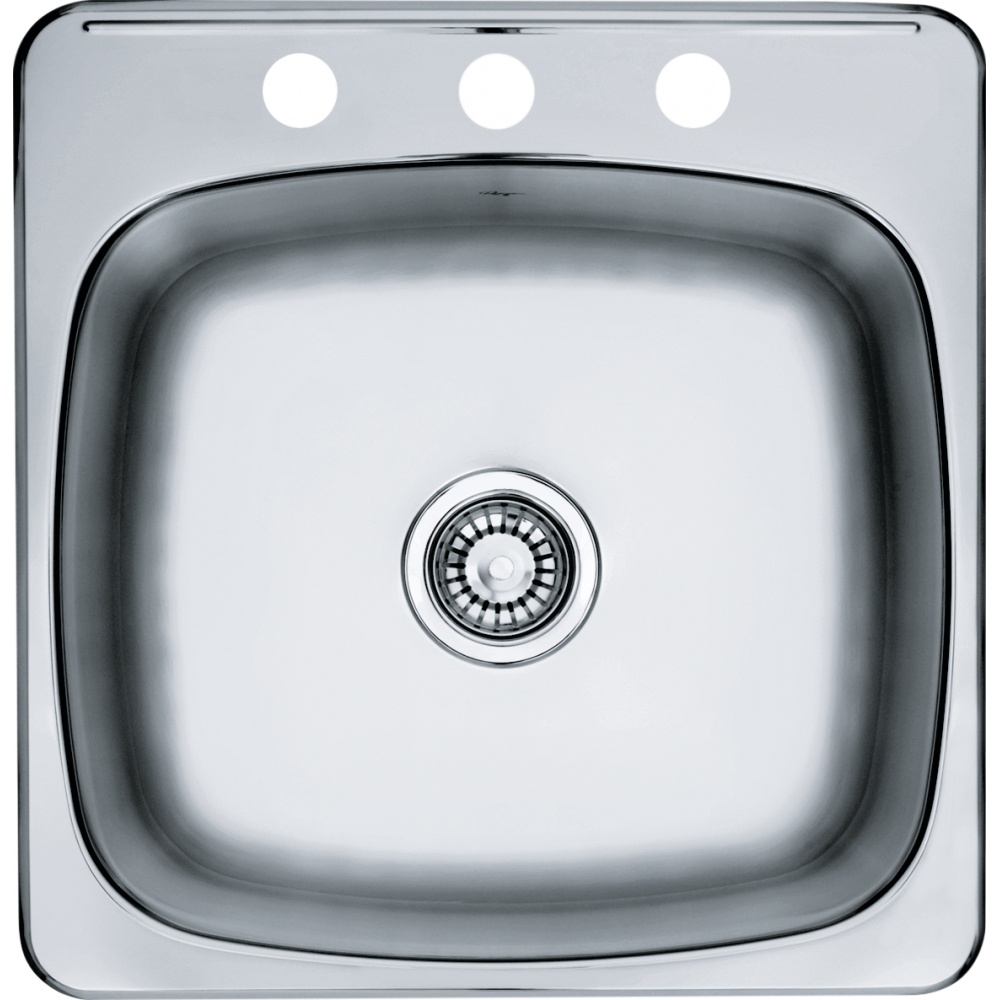Kindred PSL2020-3 Reginox 20.13" x 20.56" Stainless Steel Single Topmount 3-Hole Kitchen Sink