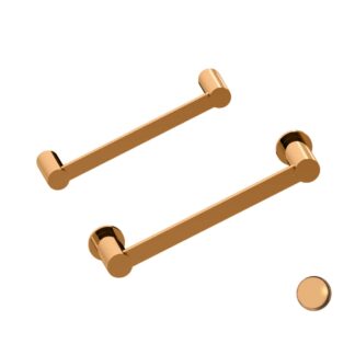 Kartners 137109-32 Porto 9" Brass Bathroom Towel Bar - Rose Gold