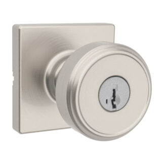 Weiser GAC531MNK15VP Square Maven Keyed Knob - Satin Nickel
