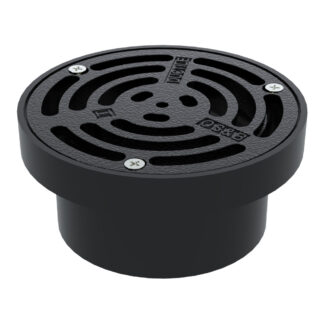 OS&B FD3 3" ABS Iron Grate Floor Drain - Black