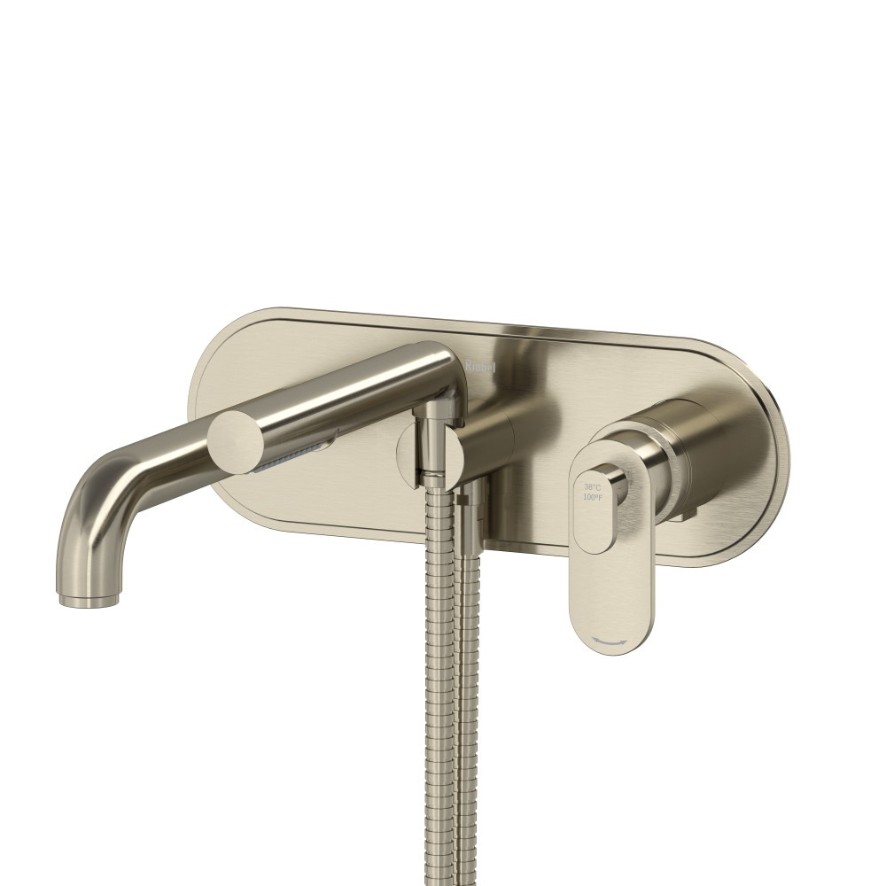 Riobel TAA21BN Arca Wall Mount Thermostatic/Pressure Balance Tub Filler Trim - Brushed Nickel