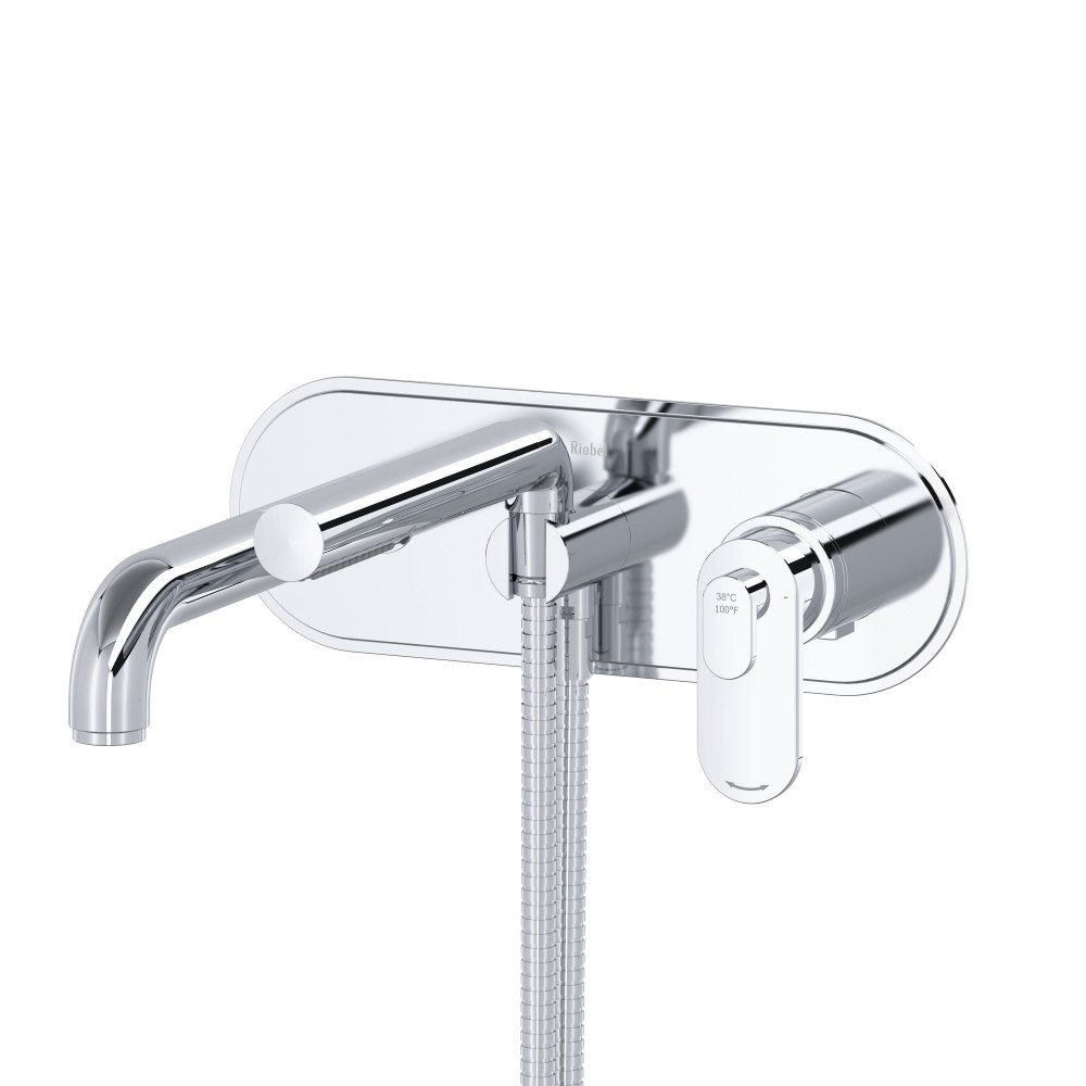 Riobel TAA21C Arca Wall Mount Thermostatic/Pressure Balance Tub Filler Trim - Chrome