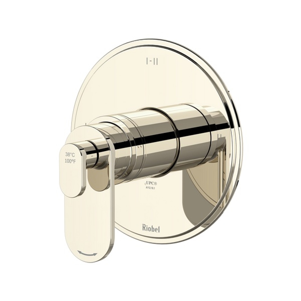 Riobel TAA23PN Arca 1/2" Therm & Pressure Balance Trim With 3 Functions - Polished Nickel