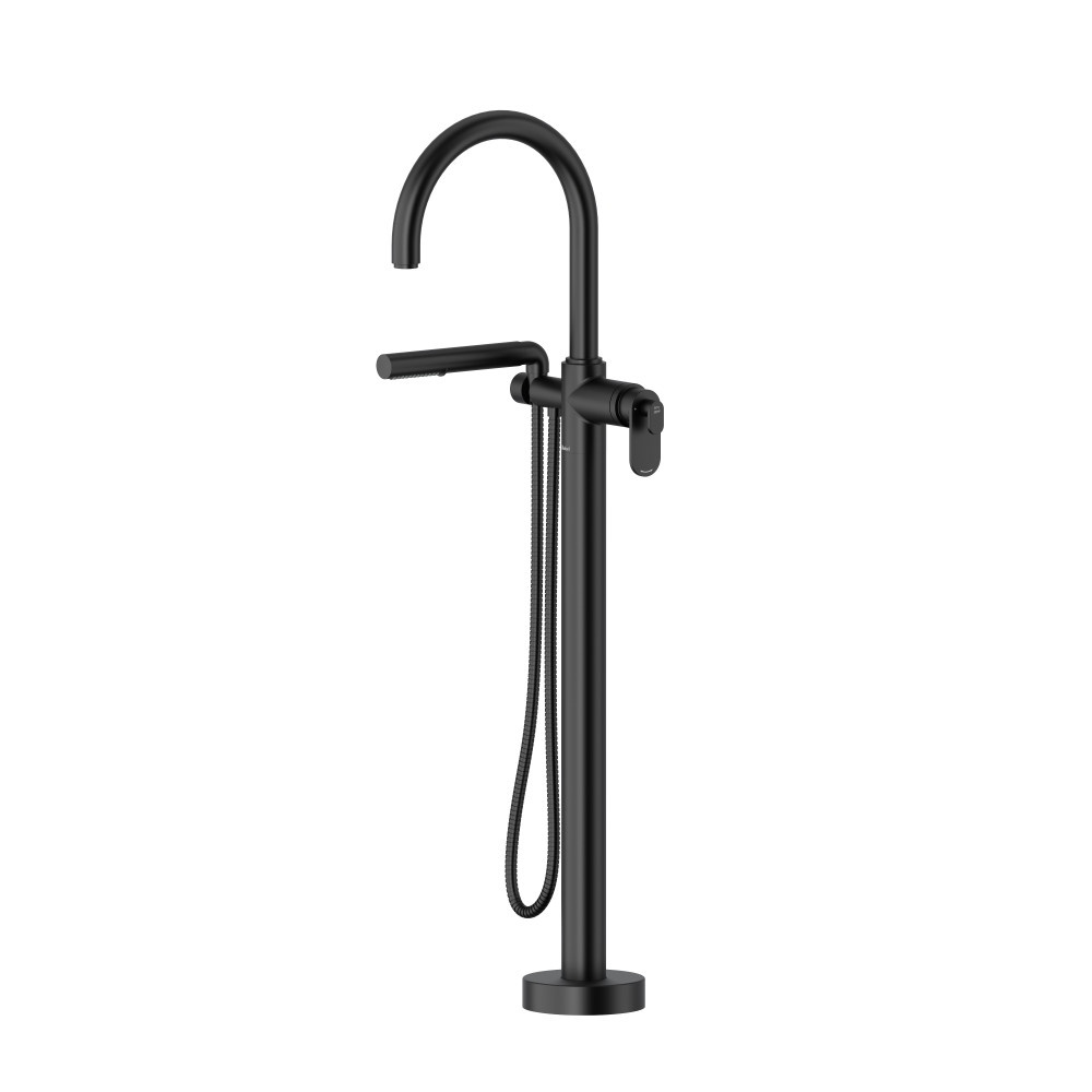 Riobel TAA39BK Arca Thermostatic Single Hole Floor Mount Tub Filler Trim - Black