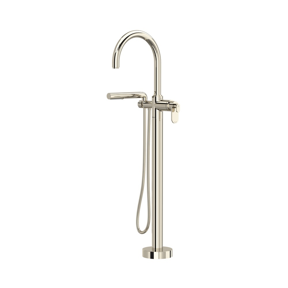Riobel TAA39PN Arca Thermostatic Single Hole Floor Mount Tub Filler Trim - Polished Nickel