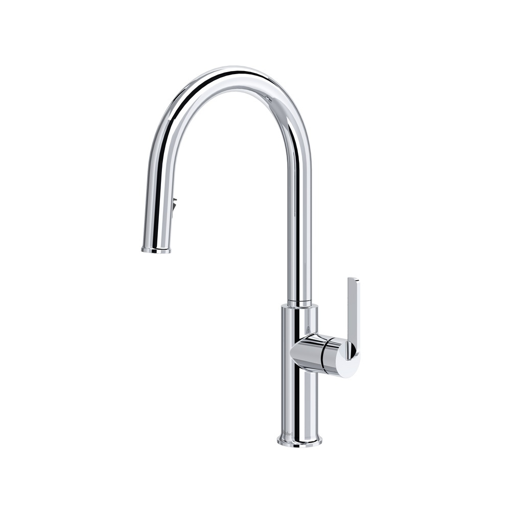 Riobel AU201C Authentica Pull-Down Kitchen Faucet With C-Spout - Chrome