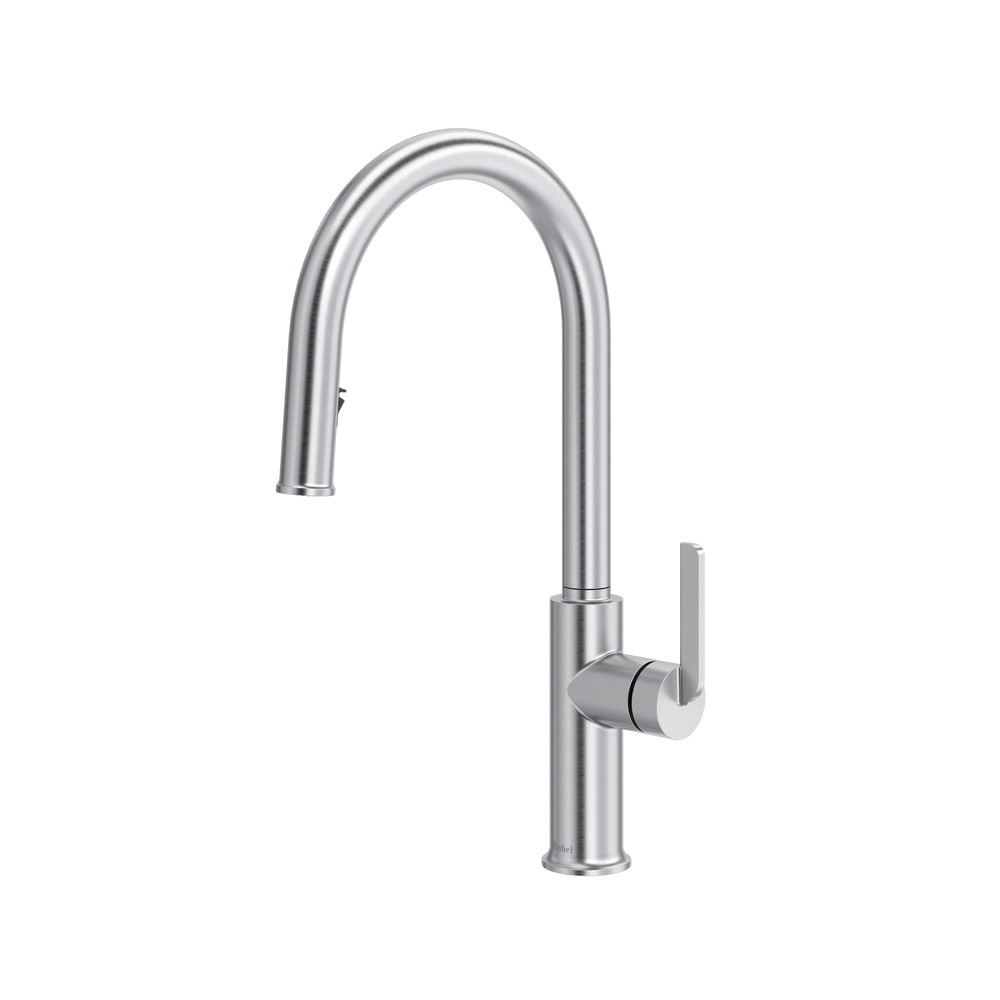 Riobel AU201SS Authentica Pull-Down Kitchen Faucet With C-Spout - Stainless Steel