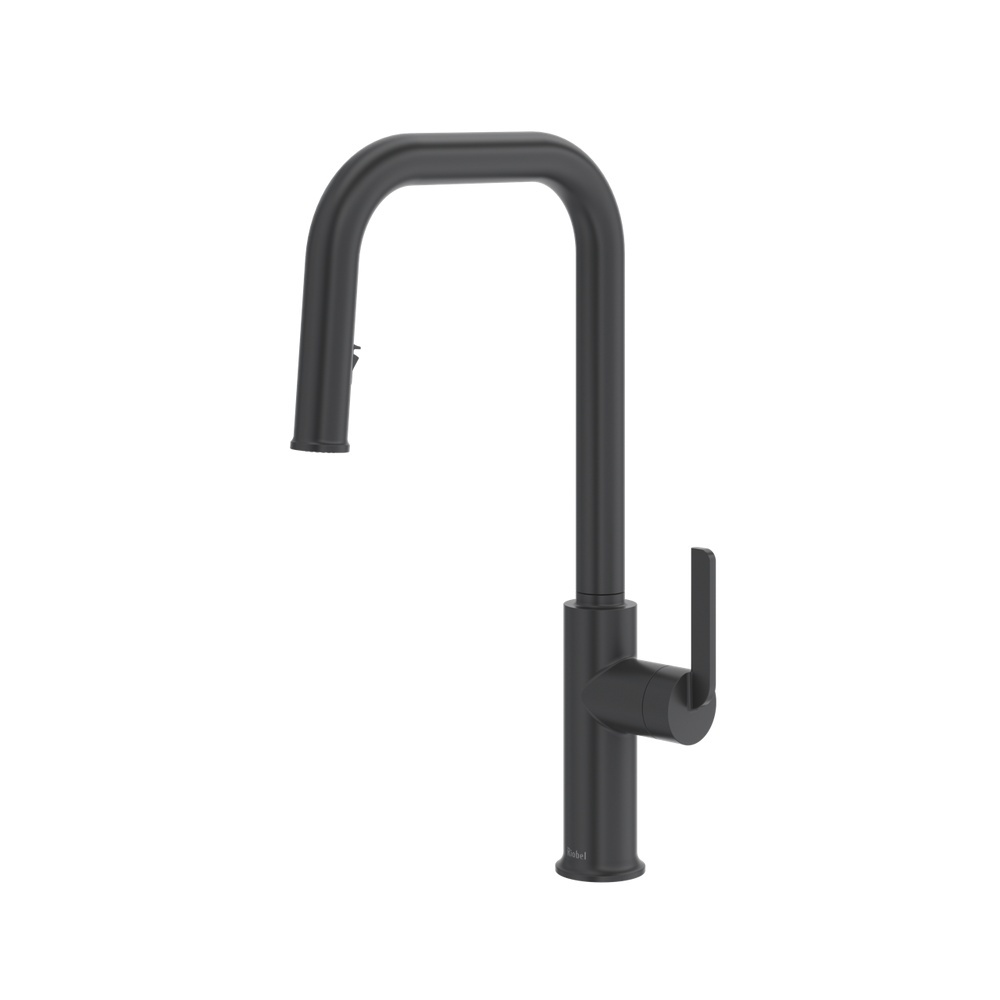 Riobel AUSQ201BK Authentica Pull-Down Kitchen Faucet With U-Spout - Black