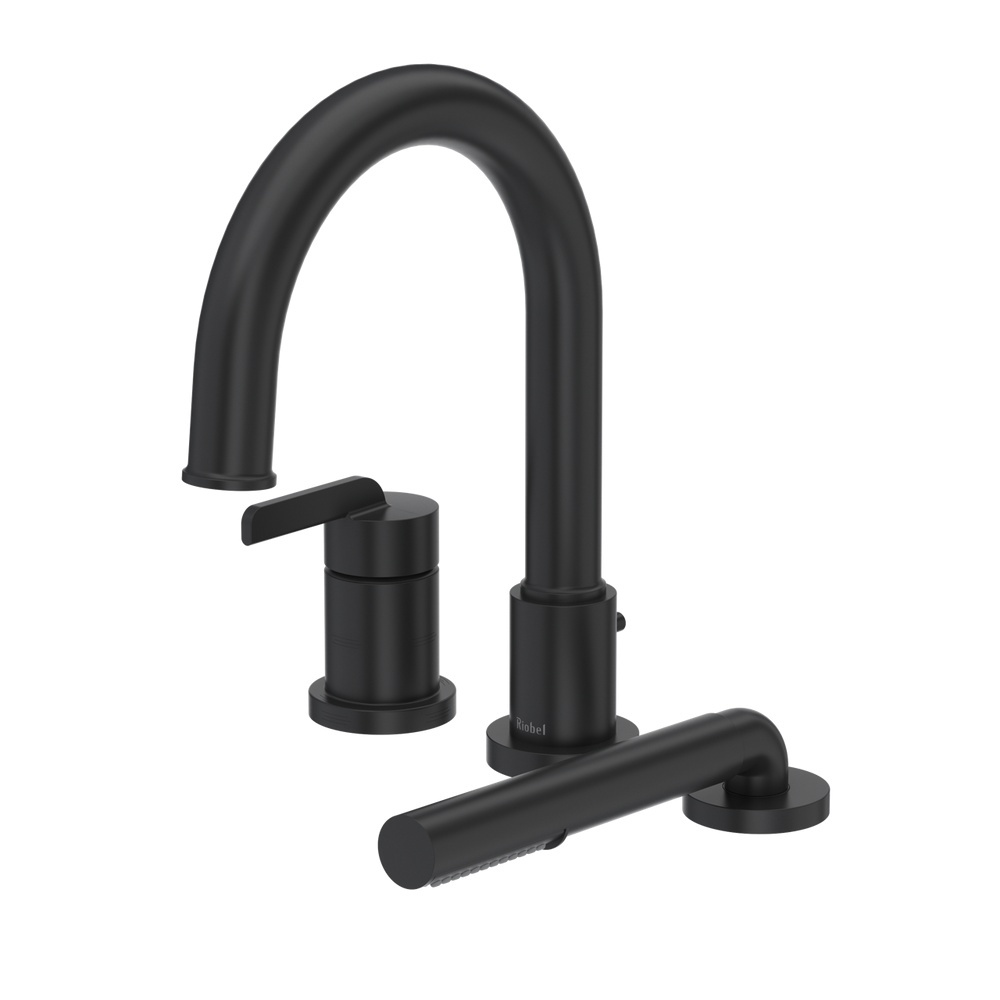 Riobel TAU10BK Authentica 3-Hole Deck Mount Tub Filler Trim - Black