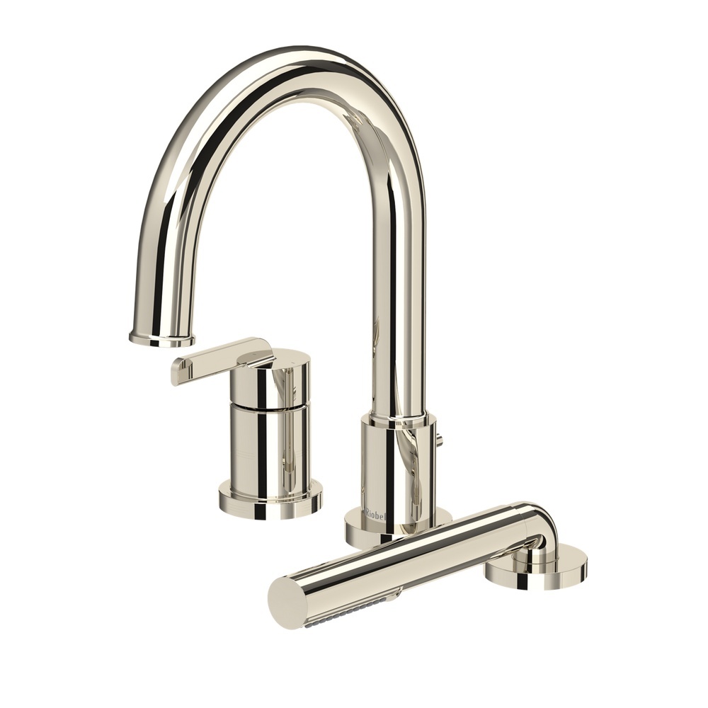 Riobel TAU10PN Authentica 3-Hole Deck Mount Tub Filler Trim - Polished Nickel