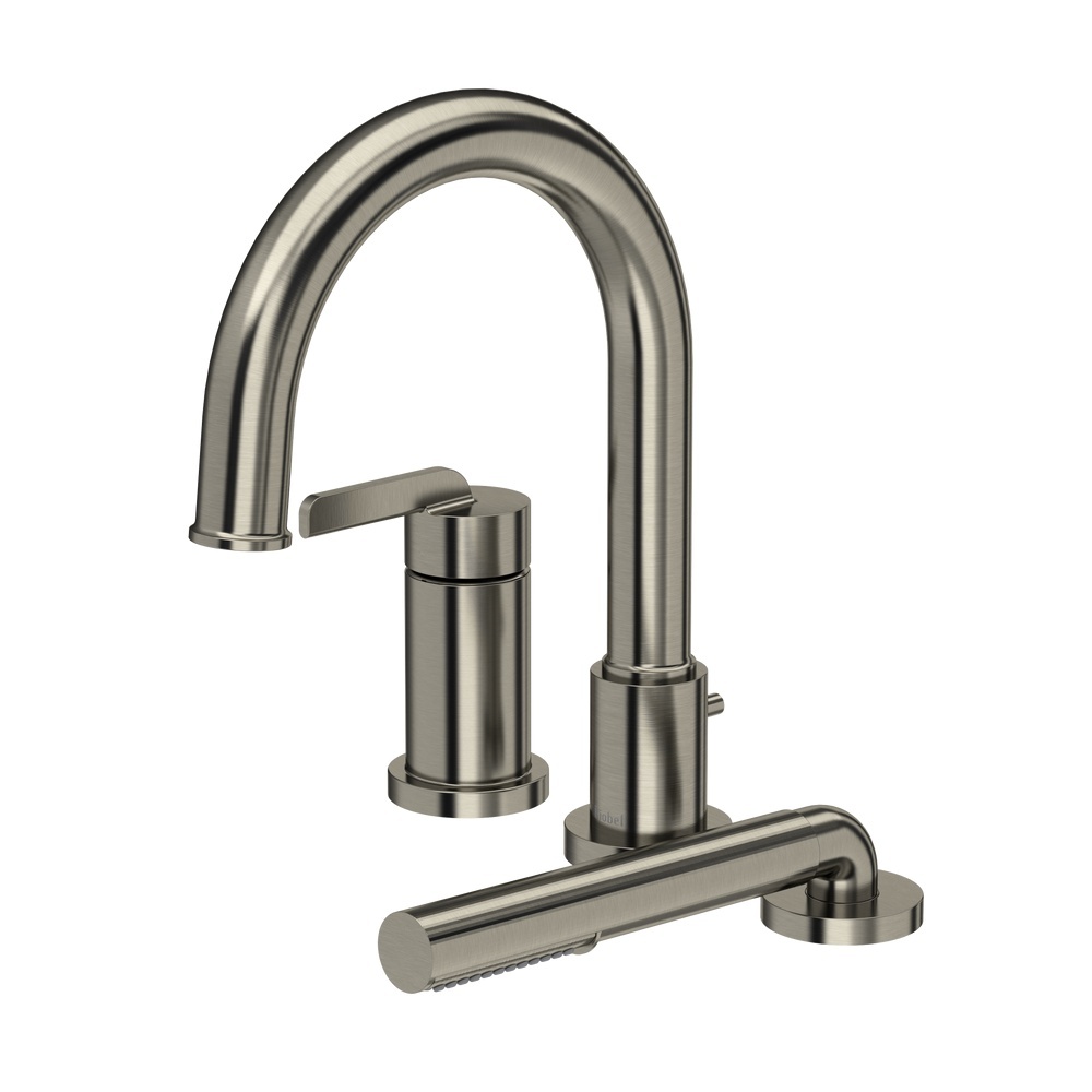 Riobel TAU16BN Authentica 3-Hole Pressure Balance Deck Mount Tub Filler Trim - Brushed Nickel