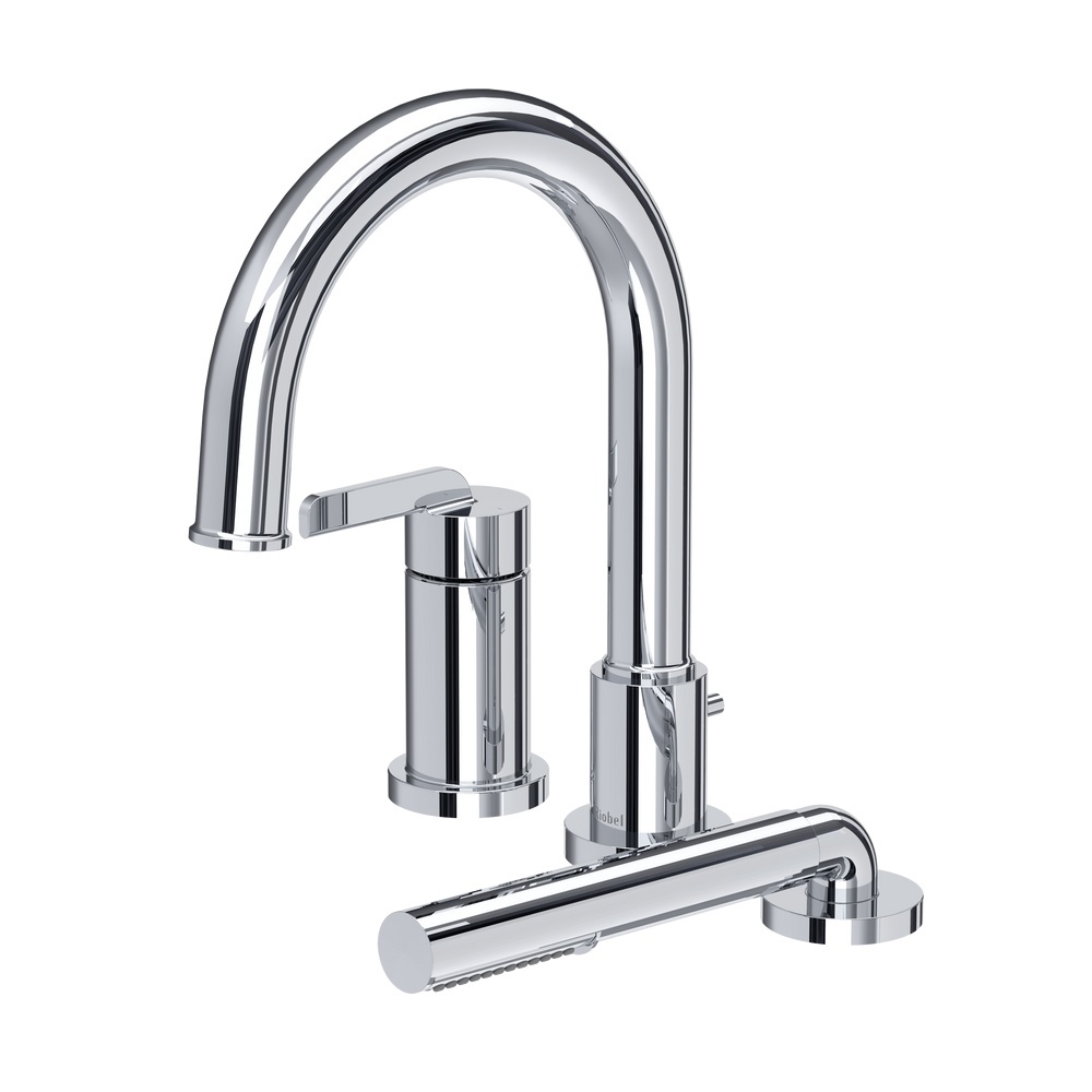 Riobel TAU16C Authentica 3-Hole Pressure Balance Deck Mount Tub Filler Trim - Chrome