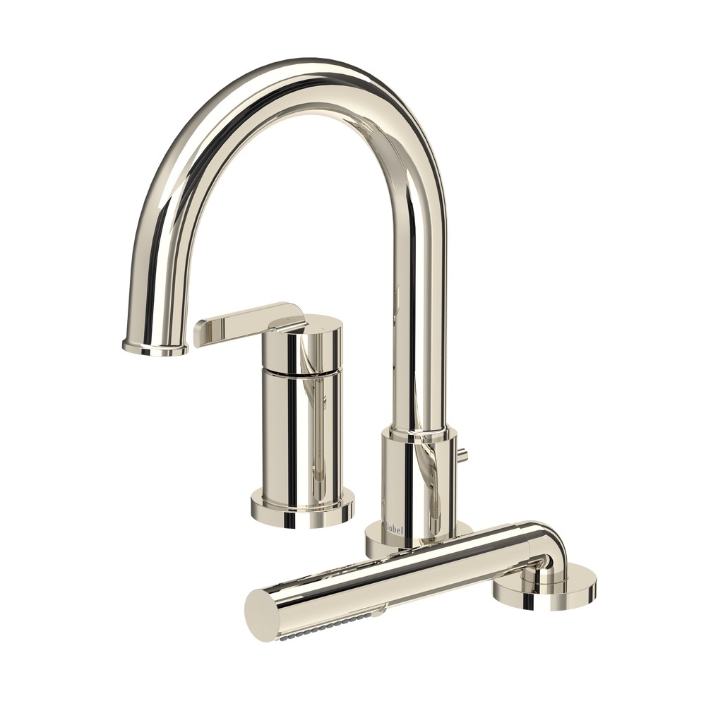Riobel TAU16PN Authentica 3-Hole Pressure Balance Deck Mount Tub Filler Trim - Polished Nickel