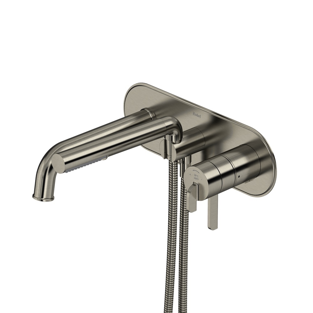 Riobel TAU21BN Authentica Wall Mount Thermostatic/Pressure Balance Tub Filler Trim - Brushed Nickel