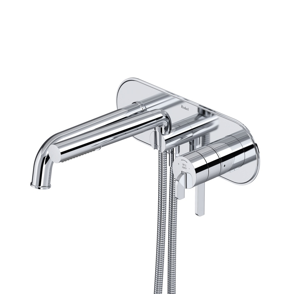 Riobel TAU21C Authentica Wall Mount Thermostatic/Pressure Balance Tub Filler Trim - Chrome