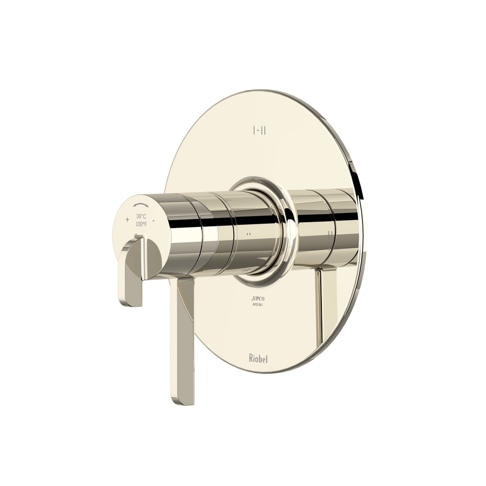 Riobel TAU23PN Authentica 1/2" Therm & Pressure Balance Trim With 3 Functions - Polished Nickel