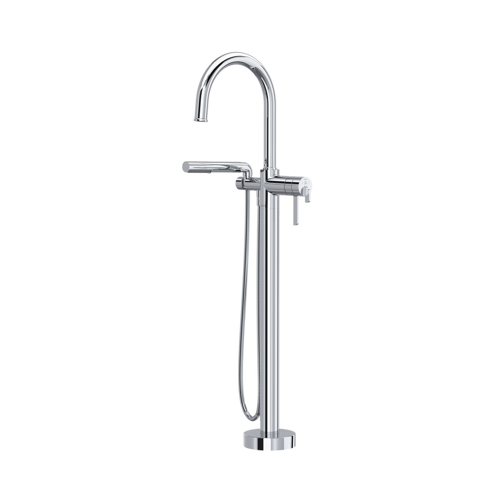 Riobel TAU39C Authentica Thermostatic Single Hole Floor Mount Tub Filler Trim - Chrome