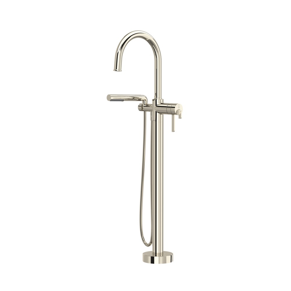Riobel TAU39PN Authentica Thermostatic Single Hole Floor Mount Tub Filler Trim - Polished Nickel