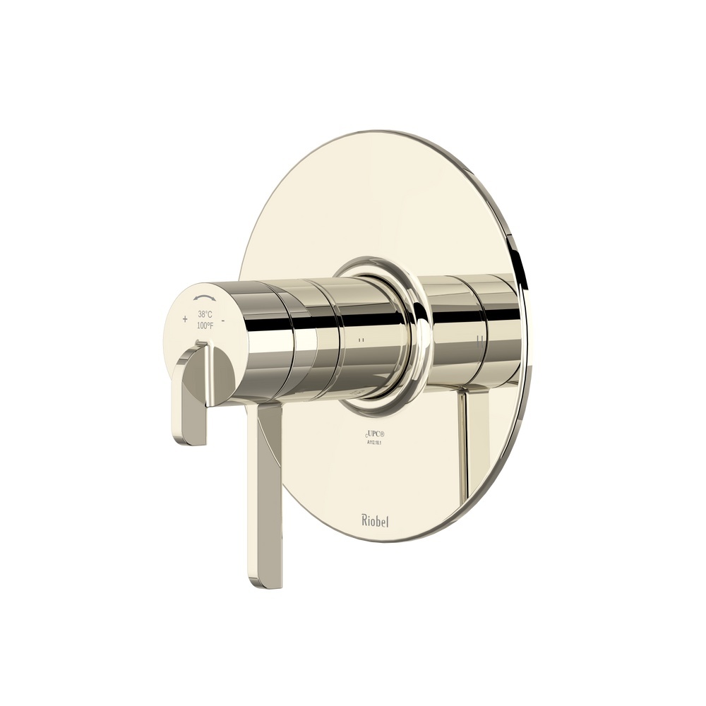 Riobel TAU44PN Authentica 1/2" Therm & Pressure Balance Trim With 2 Functions - Polished Nickel