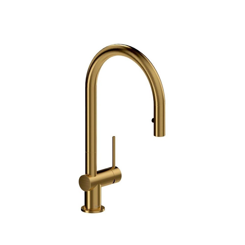 Riobel AZ101BG Azure Pull-Down Kitchen Faucet With Single Spray - Brushed Gold