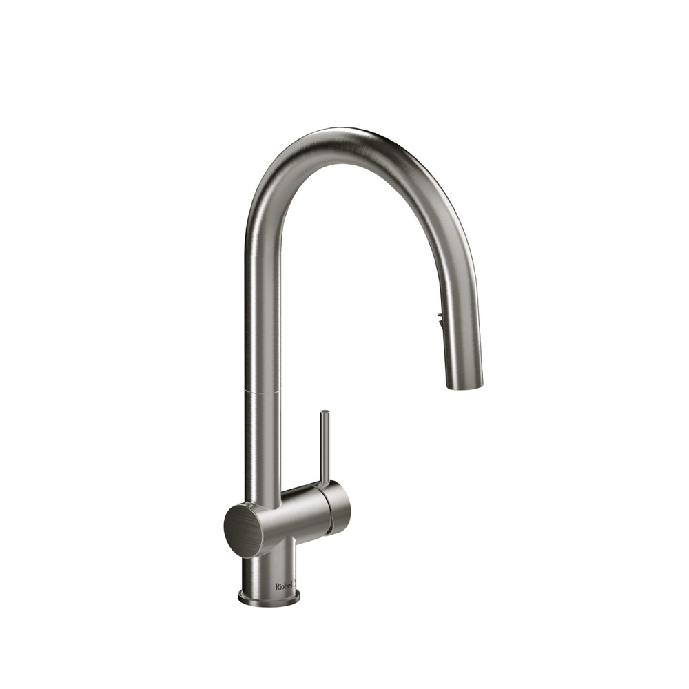 Riobel AZ201SS Azure Pull-Down Kitchen Faucet With C-Spout - Stainless Steel