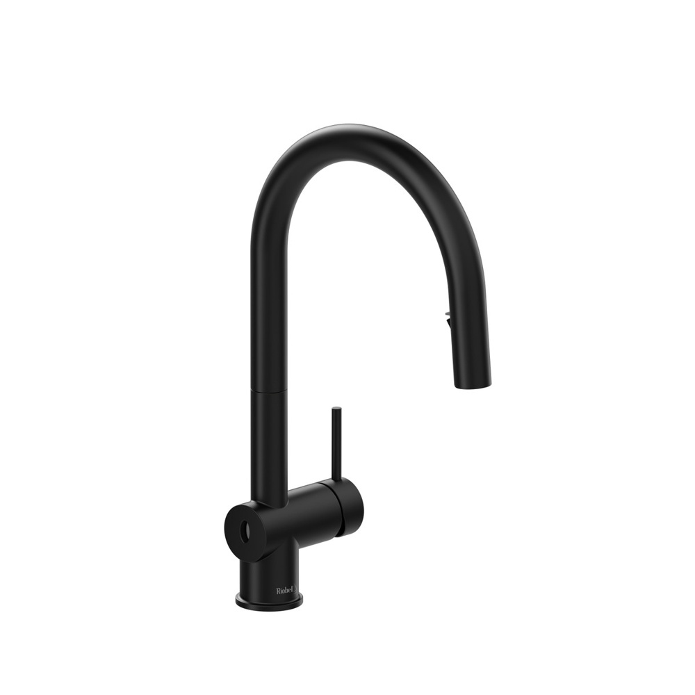 Riobel AZ211BK Azure Pull-Down Touchless Kitchen Faucet With C-Spout - Black