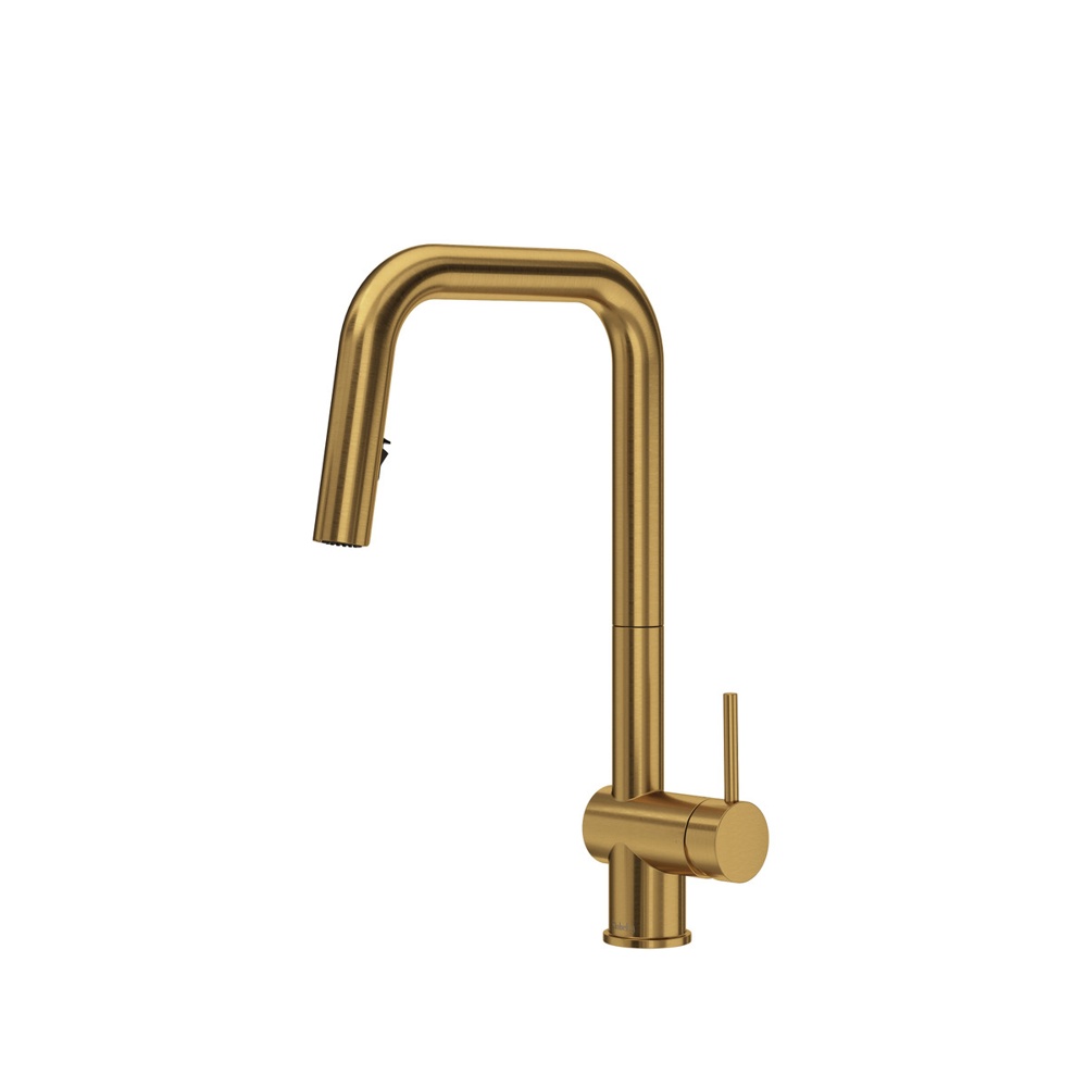 Riobel AZSQ201BG Azure Pull-Down Kitchen Faucet With U-Spout - Brushed Gold