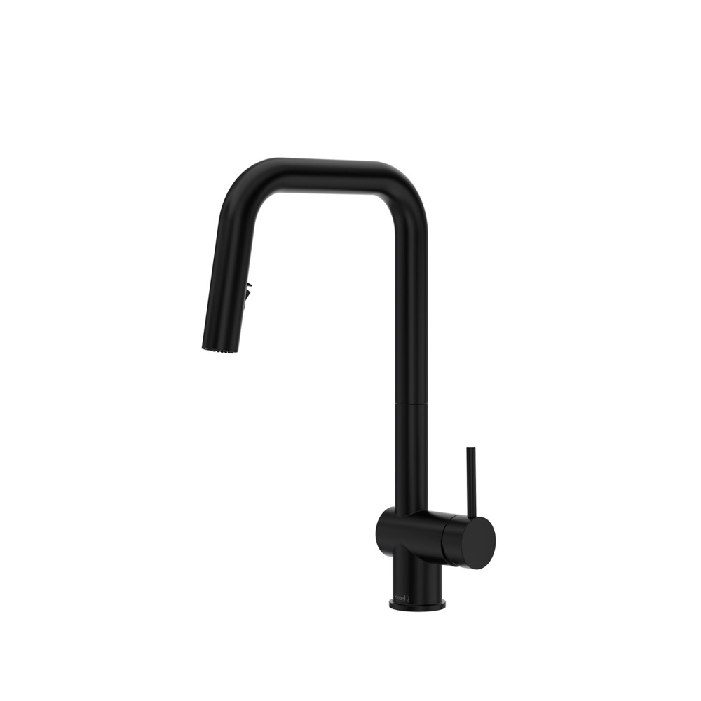 Riobel AZSQ201BK Azure Pull-Down Kitchen Faucet With U-Spout - Black