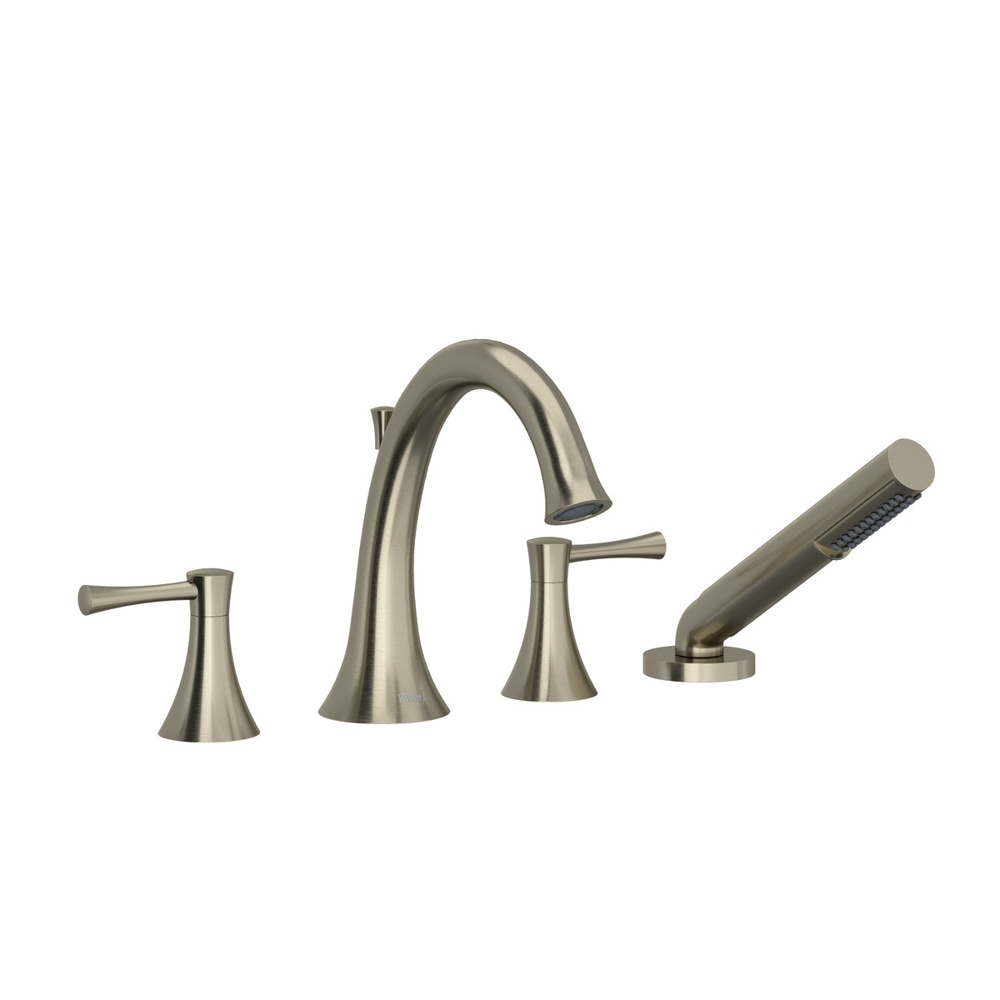 Riobel ED12LBN Edge 4-Hole Deck Mount Tub Filler - Brushed Nickel
