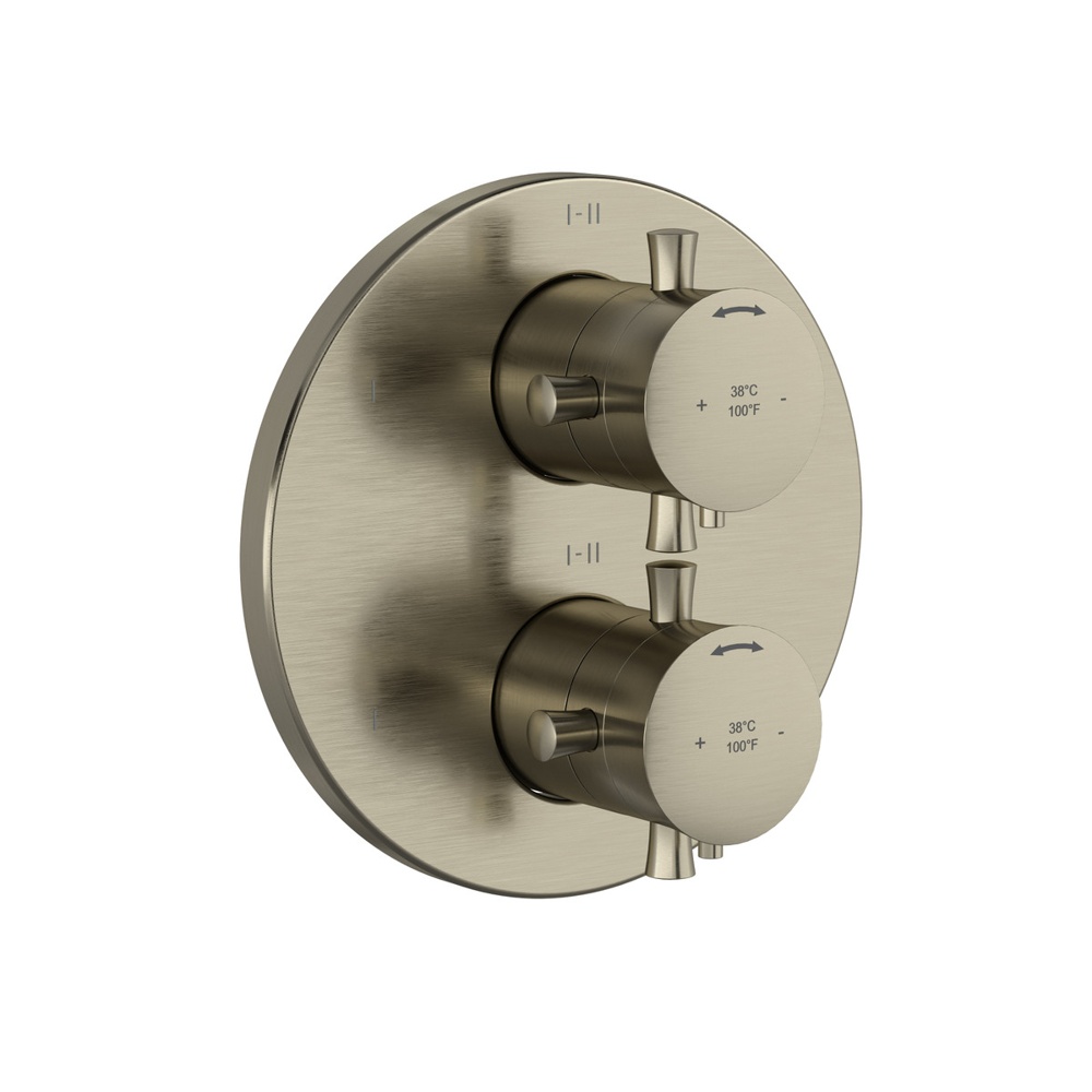 Riobel TEDTM46+BN Edge 3/4" Therm & Pressure Balance Trim With 6 Functions - Brushed Nickel