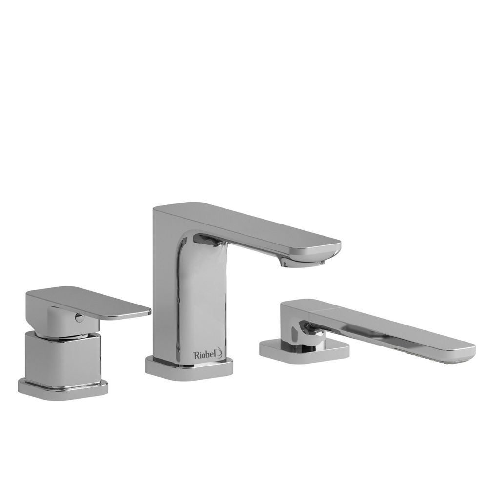 Riobel TEQ10C Equinox 3-Hole Deck Mount Tub Filler Trim - Chrome