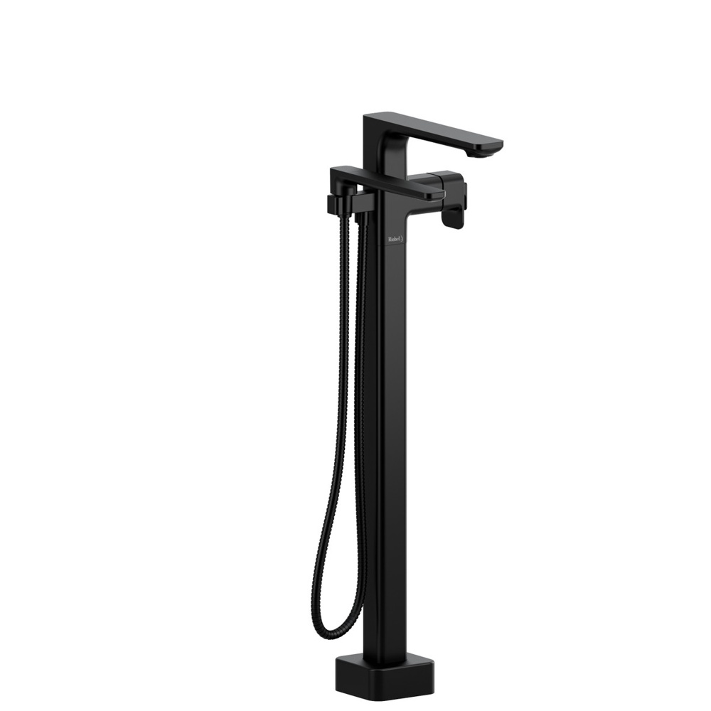 Riobel TEQ39BK Equinox Thermostatic Single Hole Floor Mount Tub Filler Trim - Black