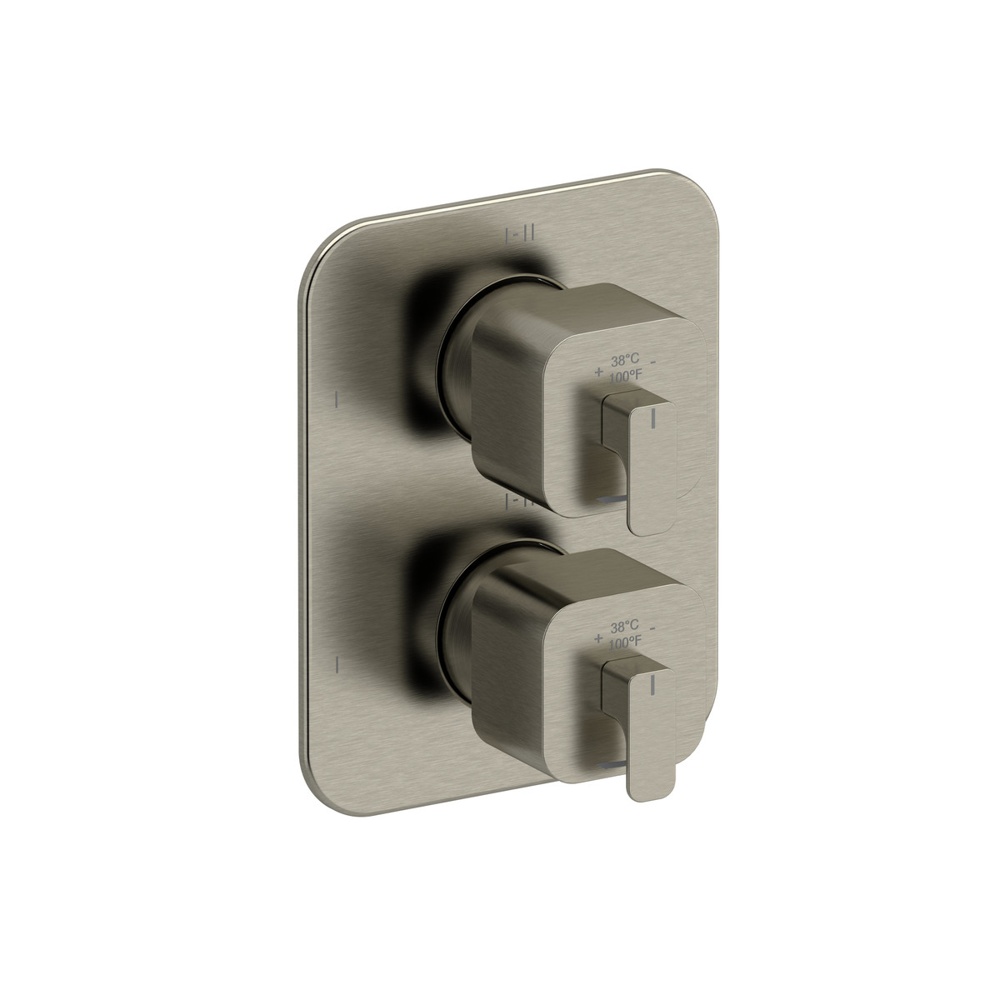 Riobel TEQ46BN Equinox 3/4" Therm & Pressure Balance Trim With 6 Functions - Brushed Nickel