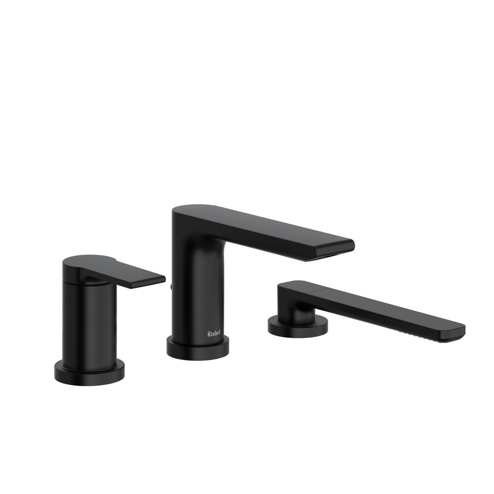 Riobel TFR16BK Fresk 3-Hole Pressure Balance Deck Mount Tub Filler Trim - Black