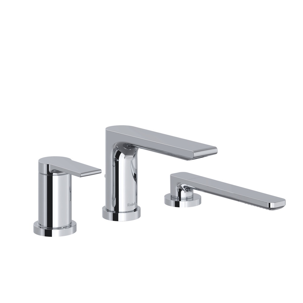 Riobel TFR16C Fresk 3-Hole Pressure Balance Deck Mount Tub Filler Trim - Chrome