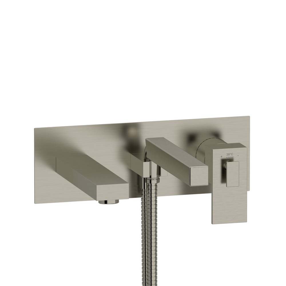 Riobel TUS21BN Kubik Wall Mount Thermostatic/Pressure Balance Tub Filler Trim - Brushed Nickel