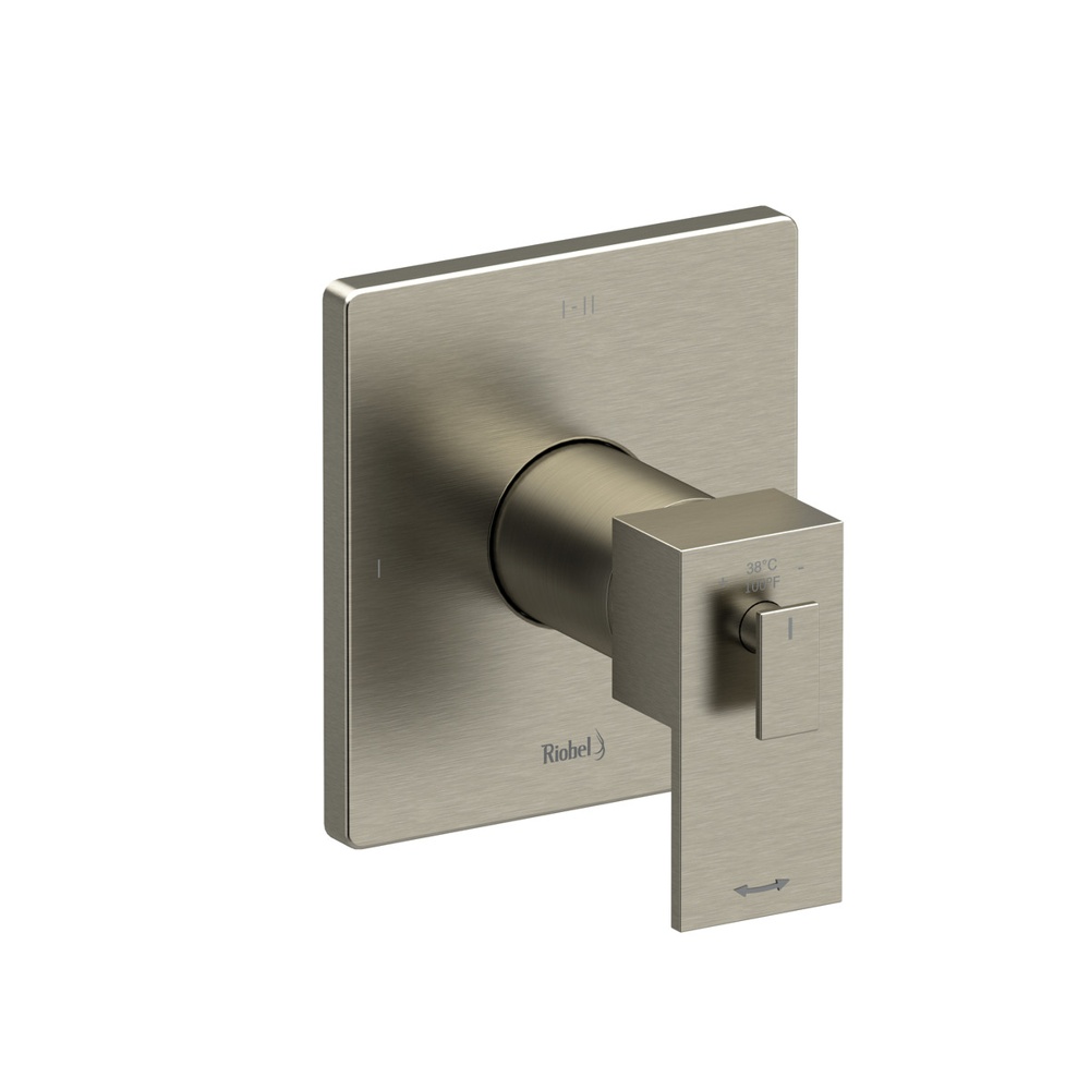 Riobel TUS23BN Kubik 1/2" Therm & Pressure Balance Trim With 3 Functions - Brushed Nickel