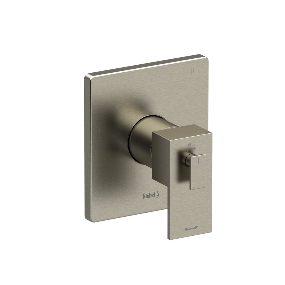 Riobel TUS47BN Kubik 1/2" Therm & Pressure Balance Trim With 3 Functions - Brushed Nickel