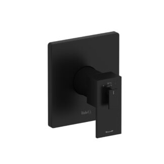 Riobel TUS94BK Kubik 1/2" Therm & Pressure Balance Trim With 2 Functions – Black