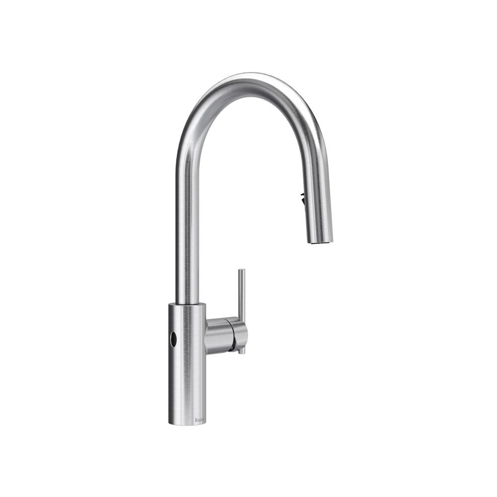 Riobel LT211SS Lateral Pull-Down Touchless Kitchen Faucet With C-Spout - Stainless Steel