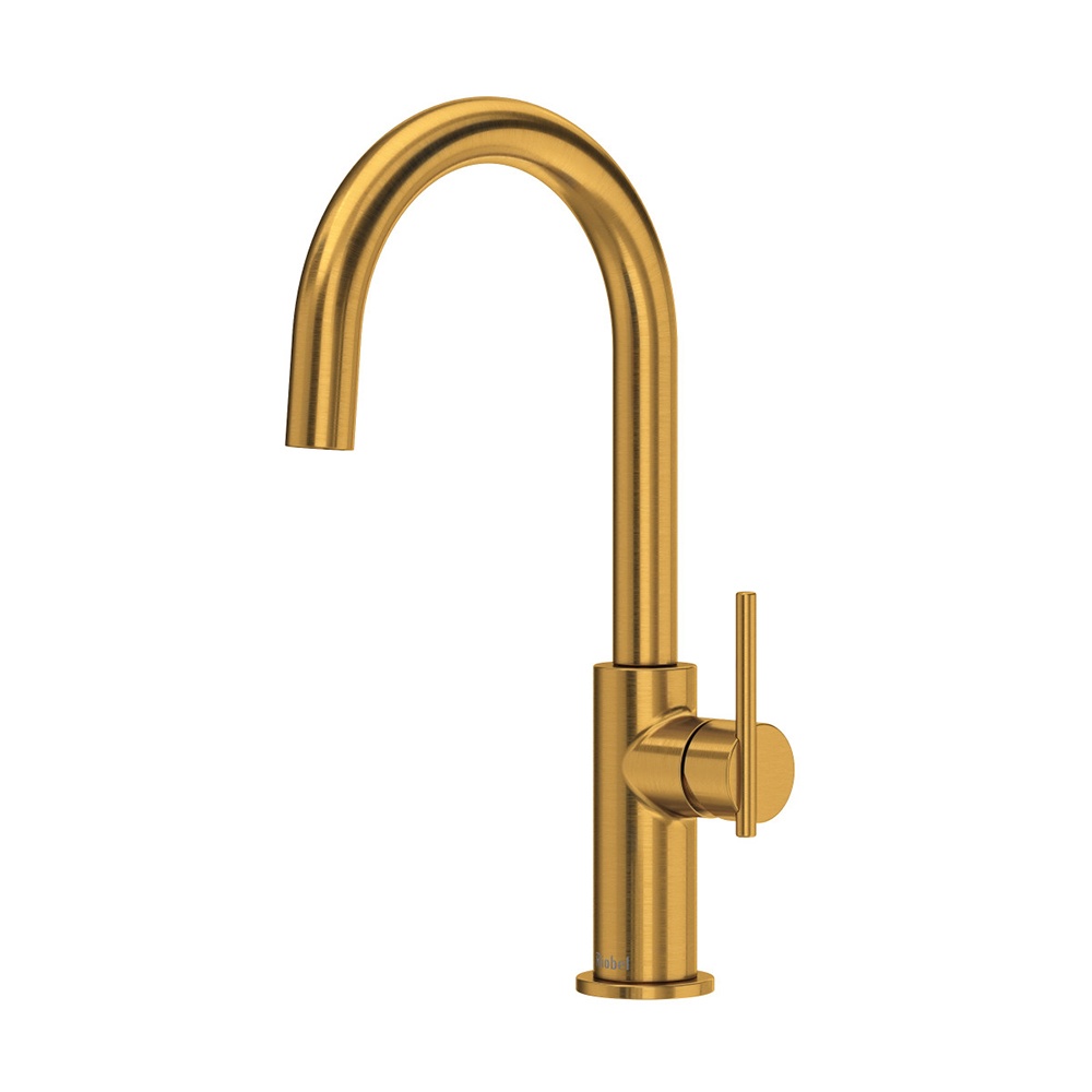 Riobel LT601BG Lateral Bar/Food Prep Kitchen Faucet With C-Spout - Brushed Gold